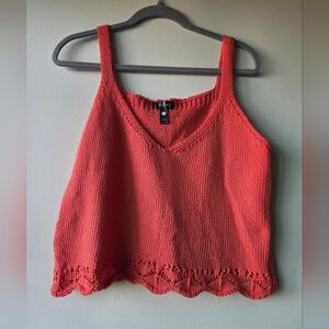 Aqua Coral Knit Women's Top
